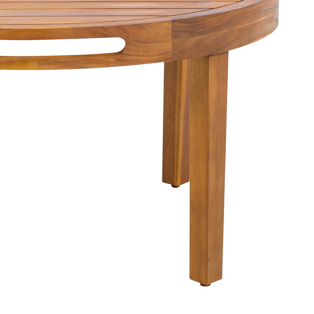 Hearth and Haven 2-Piece Outdoor Conversation Set with Cream Cushion in Light Teak, , large