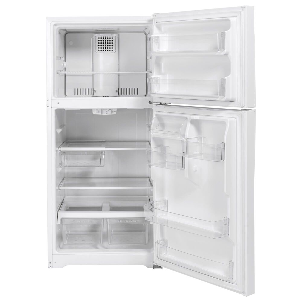 GE Appliances 19.2 Cu. Ft. Top Freezer Refrigerator Energy Star with Reversible Door in White, , large