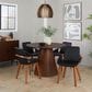 Lumisource Cosmo Arm Chair with Black Faux Leather Cushion in Walnut, , large