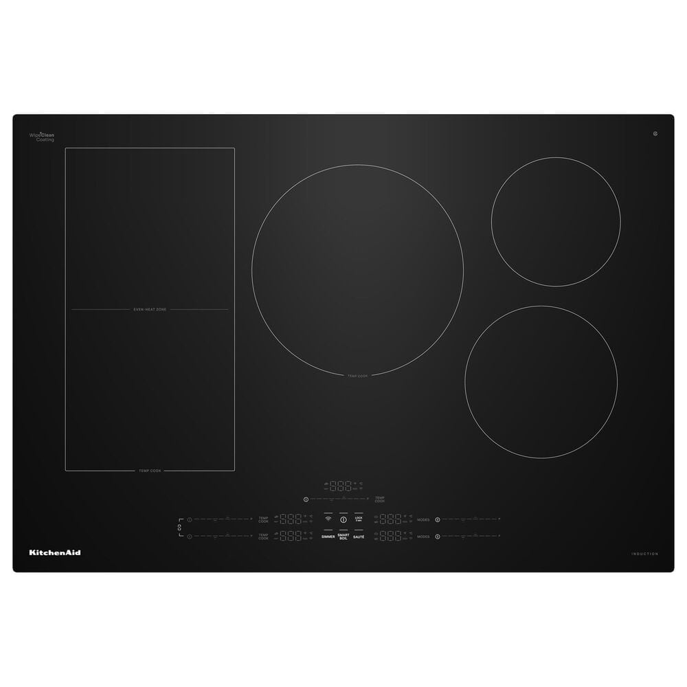 KitchenAid 30" Induction Cooktop with 5 Cooking Zones in Black, , large