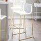 Lumisource Mara Barstool with White Cushion in Gold (Set of 2), , large
