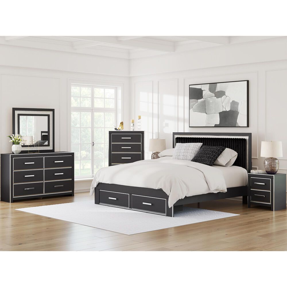 Ashley Zuraleus 6-Drawer Chest in Matte Black and Chrome, , large