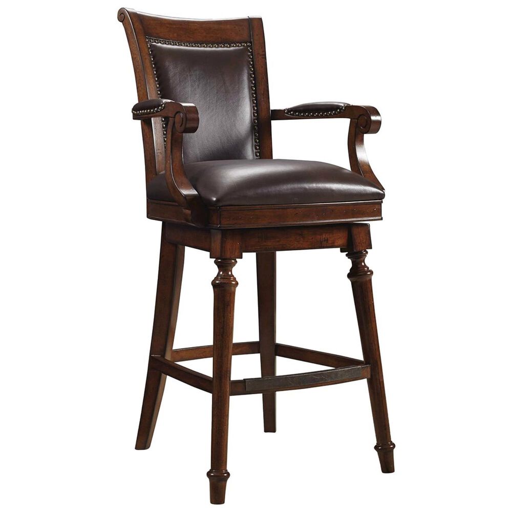 Hooker Furniture Merlot Swivel Barstool in Warm Chestnut, , large