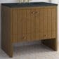 James Martin Hudson 36" Single Bathroom Vanity in Honey Oak with 3 cm Charcoal Soapstone Silestone Top and Rectangular Sink, , large