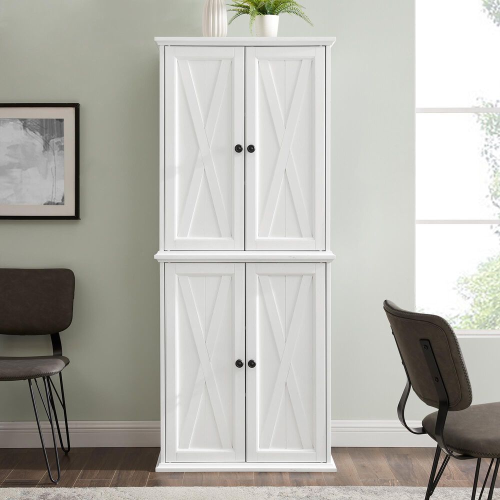 Crosley Furniture Clifton Tall Pantry in Distressed White, , large