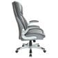 OSP Home Deluxe Bonded Leather Executive Chair with Gray Cushion with Silver Finish, , large