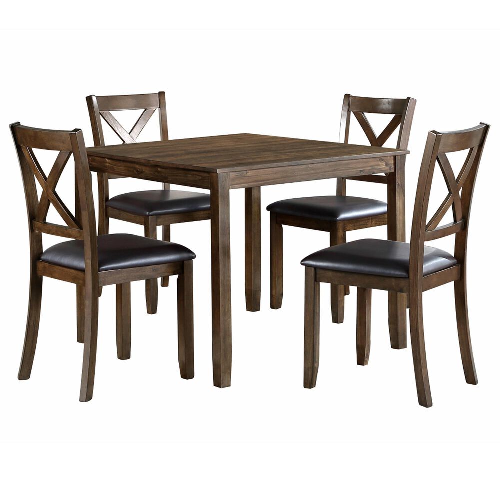 Homelegance Hazel 5-Piece Square Dining Set in Charcoal Brown, , large