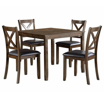 Homelegance Hazel 5-Piece Square Dining Set in Charcoal Brown, , large