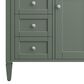 James Martin Vanities Brittany 30" Single Bathroom Vanity in Smokey Celadon with Single Hole 3 cm White Zeus Quartz Top and Rectangular Sink, , large