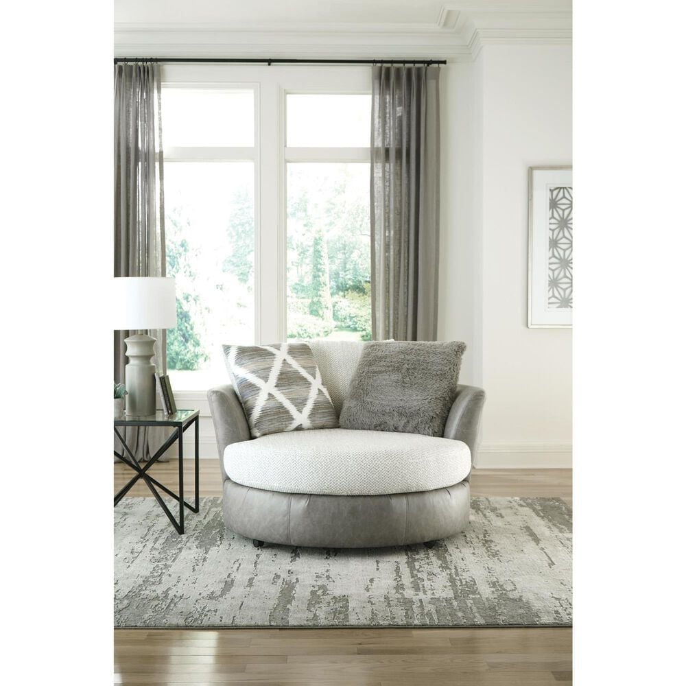Albany Furniture Swivel Pod Chair in Dove, , large