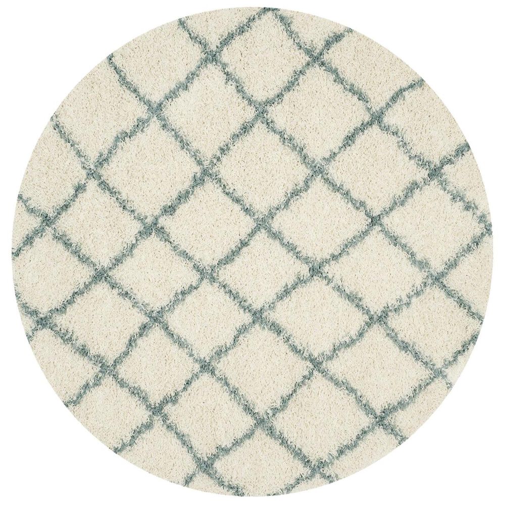 Safavieh Dallas Shag SGD258J-6R 6&#39; Round Ivory/Seafoam Area Rug, , large