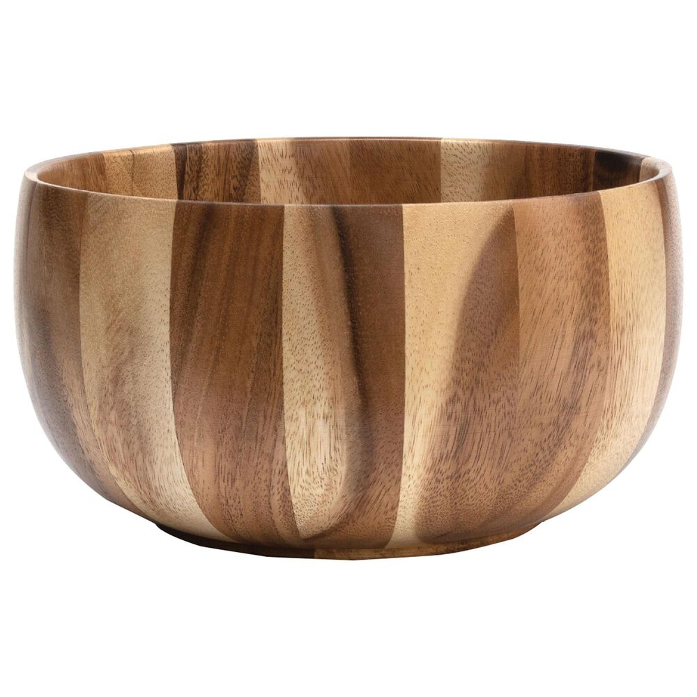 Lipper Large Sunburst Salad Bowl in Brown, , large