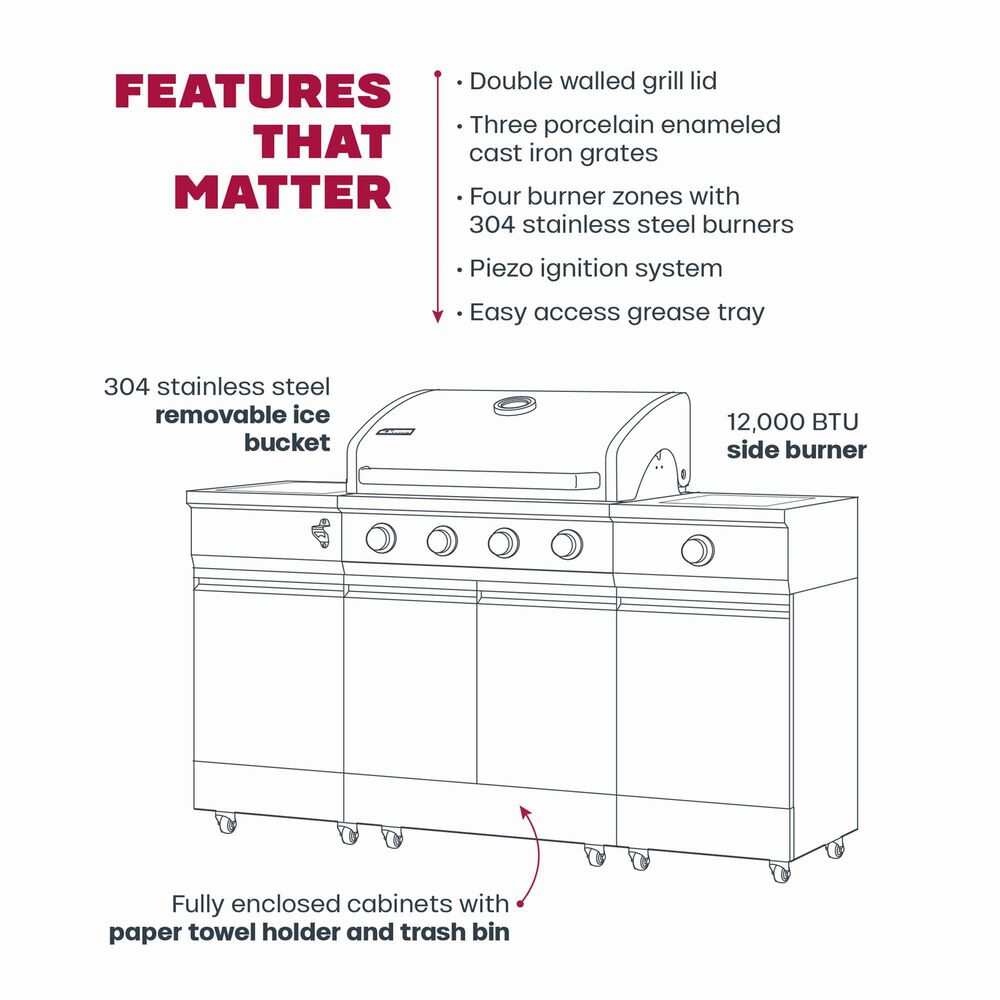 TYTUS Fresno Liquid Propane and Natural Gas Convertible Grill in Gunmetal and Graphite, , large
