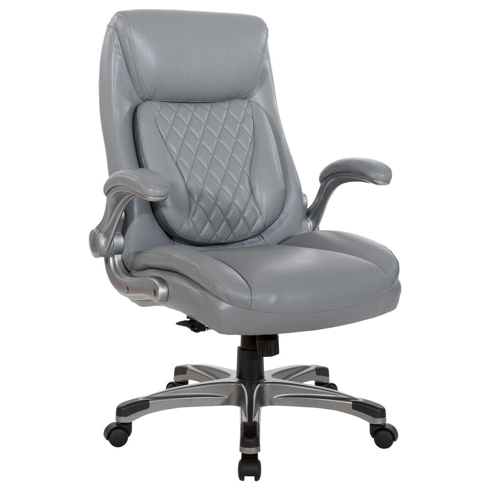 Valor Living Executive Chair with Grey Upholstery in Titanium, , large