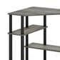 HOMLUX Multipurpose Corner Desk with Storage Shelves in French Oak Grey and Black, , large