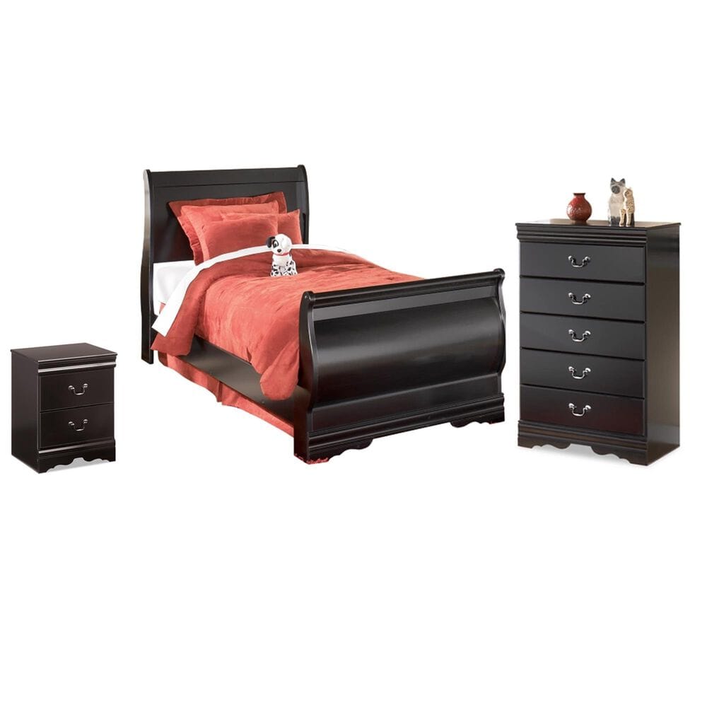 Ashley Huey Vineyard 3 Piece Twin Bedroom Set in Black, , large