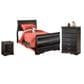 Ashley Huey Vineyard 3 Piece Twin Bedroom Set in Black, , large