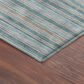 Dalyn Rug Company Soft Essentials Striped Teal 9" x 12" Indoor/Outdoor Area Rug, , large