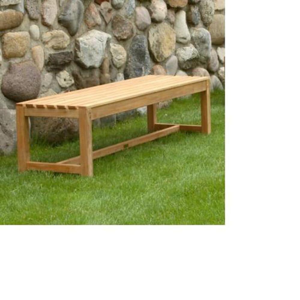 Three Birds Casual Charleston 6' Backless Bench in Natural Teak, , large