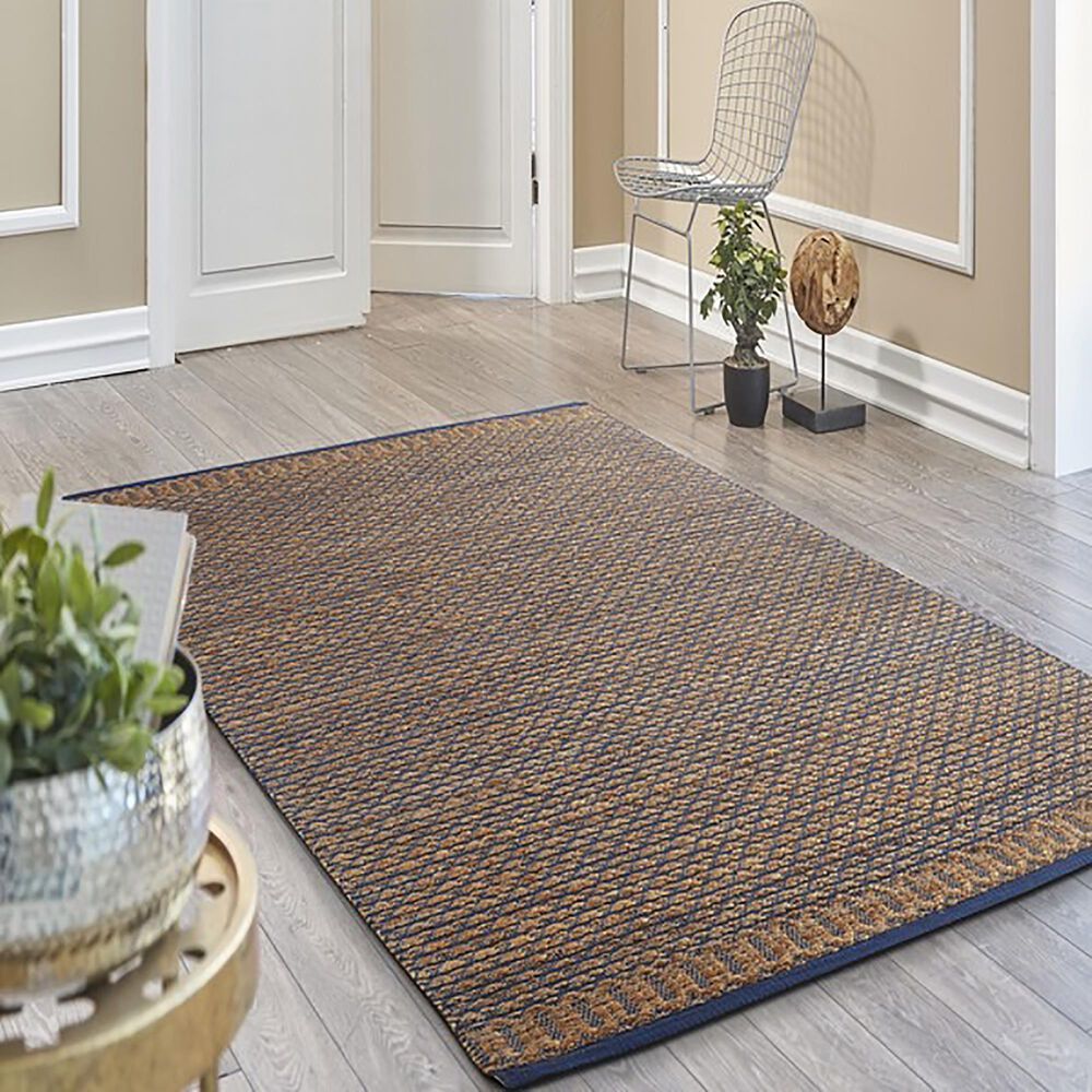 L&amp;R Resources Natural Fiber Insignia Blue 5' x 7'9" Area Rug, , large