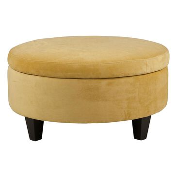 Jonathan Louis Medium Round Storage Ottoman in Gypsy Arrow Velvet, , large