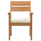 Linon Home Decor Carenen Patio Arm Chair with Antique White Cushion in Natural, , large