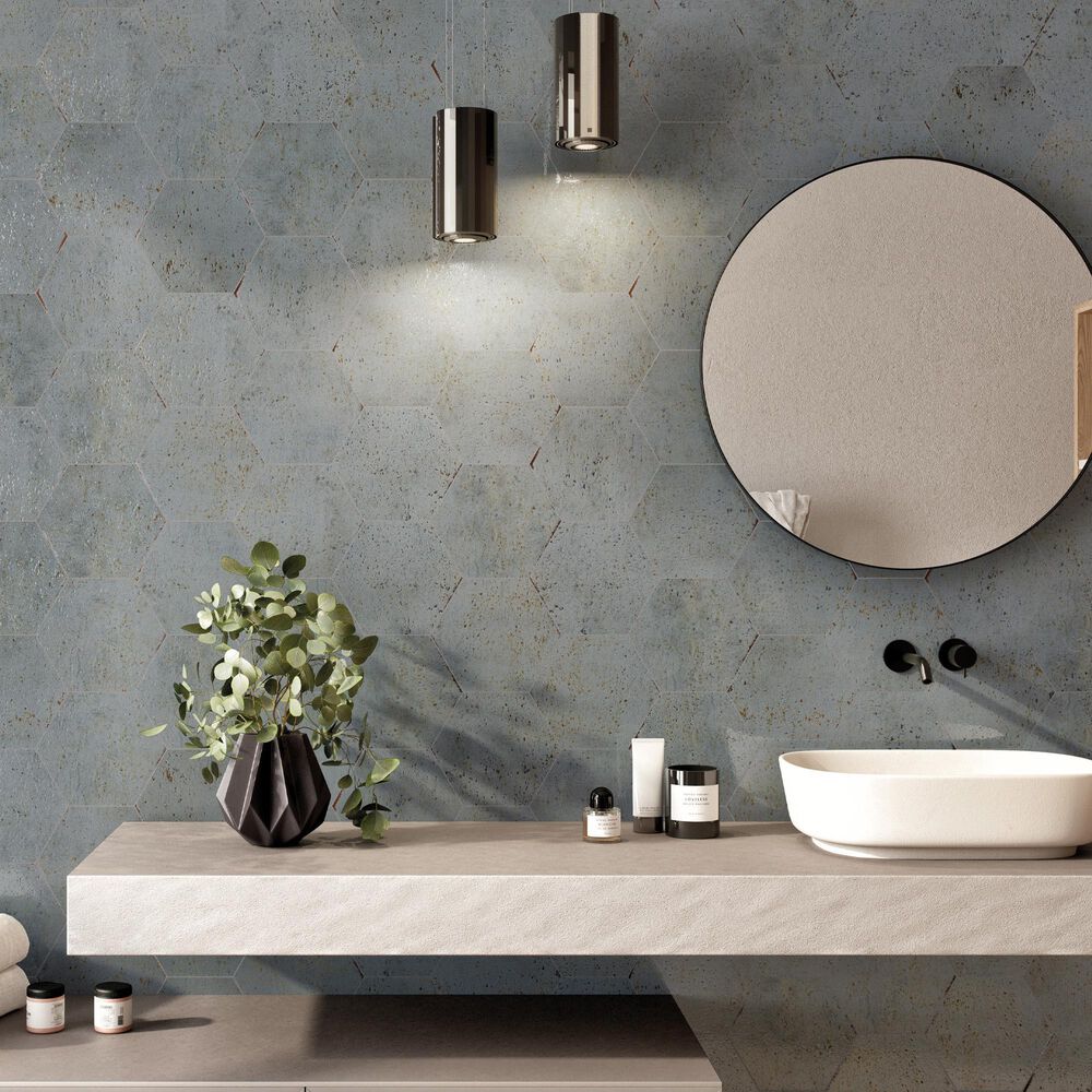 Emser Metamor Itza 8&quot; x 9 Hexagon Glazed Porcelain Tile, , large