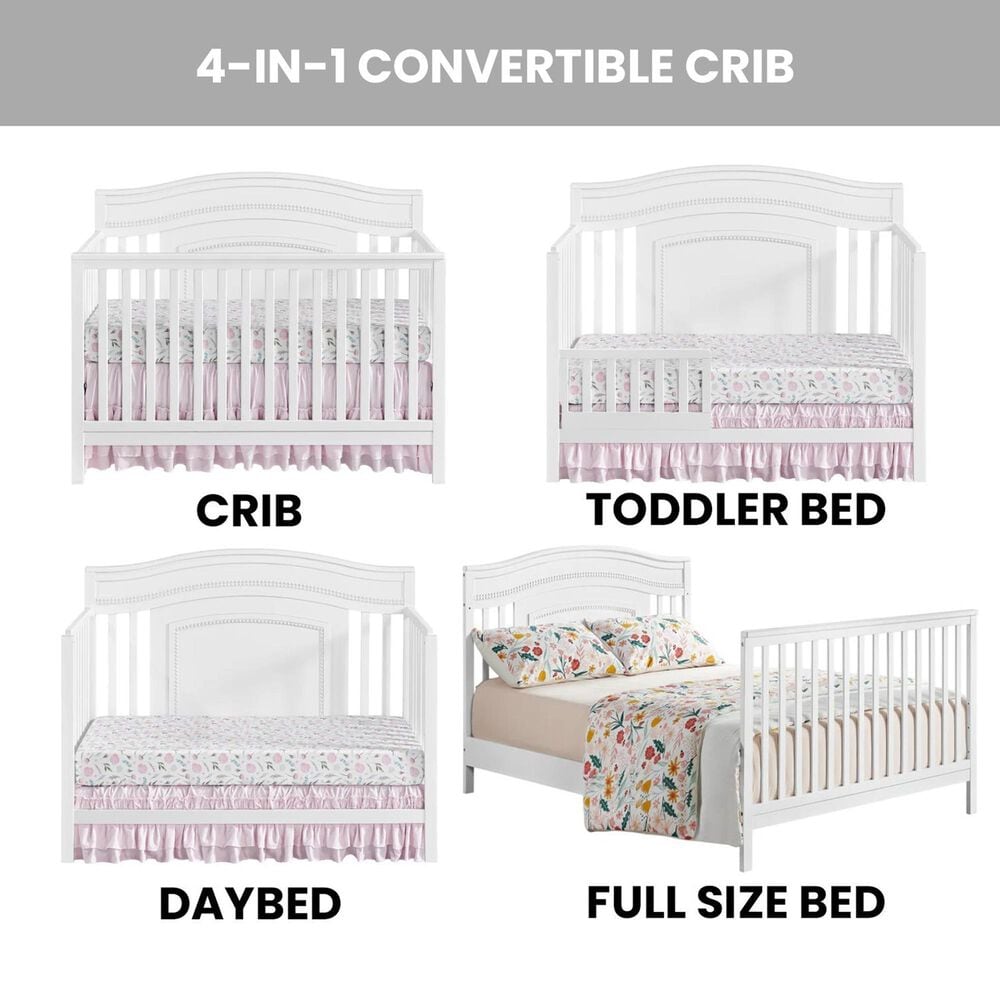 Oxford Baby Briella 4-In-1 Convertible Crib in White, , large