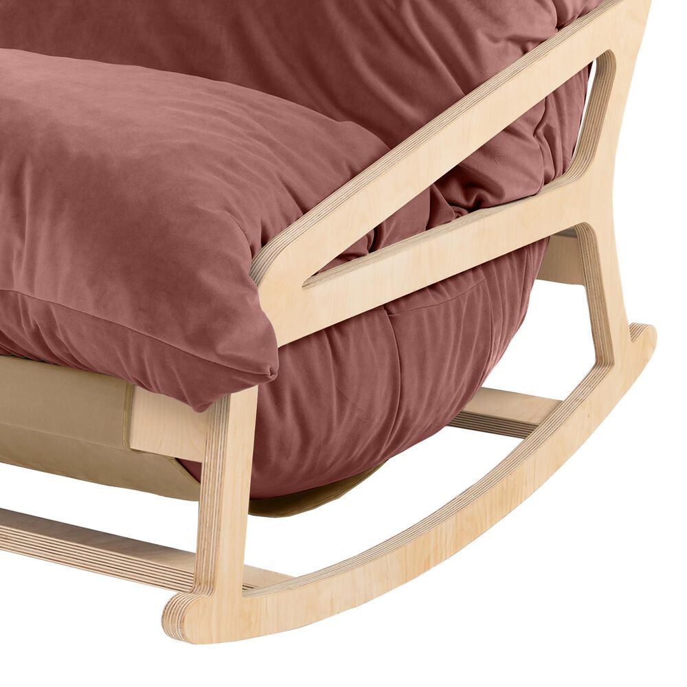 Jaxx Saxx Lush Velvet Bean Bag Rocking Chair in Mauve, , large