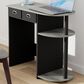 HOMLUX 32" Computer Desk with Two Drawers in French Oak Grey and Black, , large
