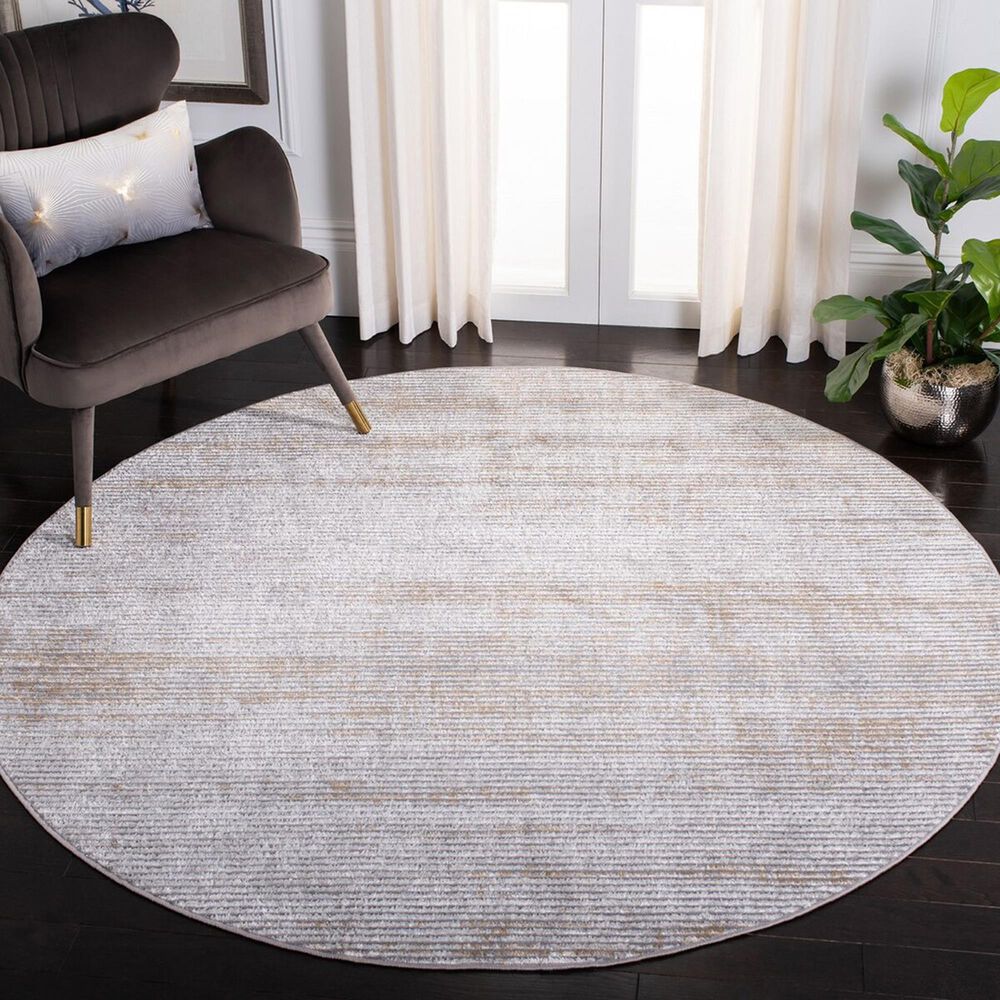 Safavieh Orchard  ORC661 6&#39;7&quot; Round Grey and Gold Area Rug, , large