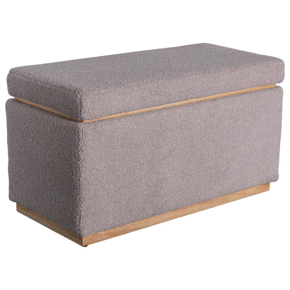 Linden Boulevard Blanche Rectangular Ottoman with Storage in Light Grey, , large