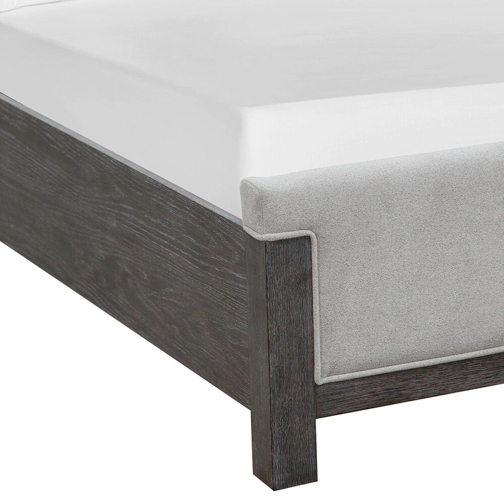 Nicolette Home Plum Creek Queen Upholstered Panel Bed with Two Nightstands in Ravenwood Black, , large