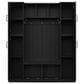 HOMLUX 5-Hook Hall Tree with 4 Side Cabinets and Storage Bench in Black, , large