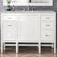 James Martin Vanities Addison 48" Single Bathroom Vanity in Glossy White with 3 cm Victorian Silver Quartz Top and Rectangular Sink, , large