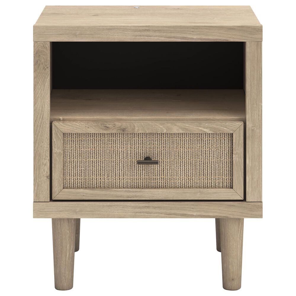 Ashley King Upholstered Bed and Two Nightstands, , large