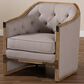 Baxton Studio Terina Arm Chair in Grey and Beige, , large