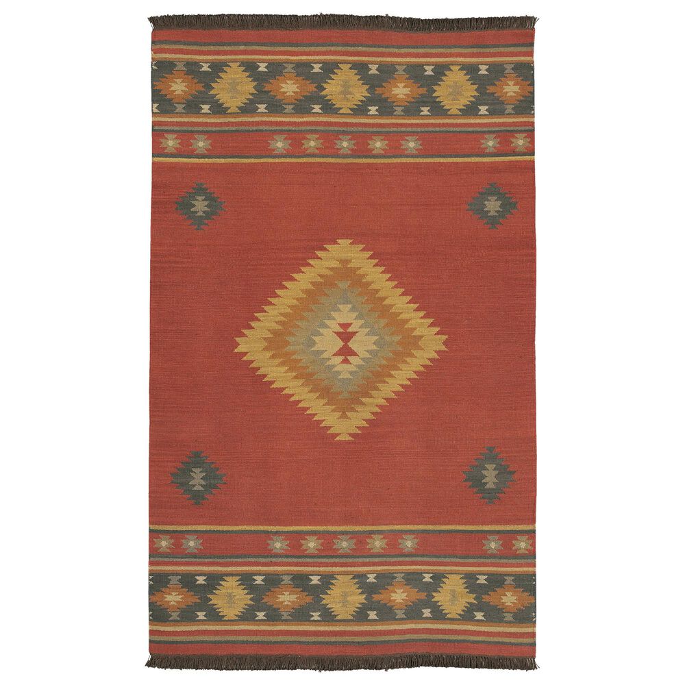 Surya Jewel Tone 9" x 13" Rust, Dark Blue, Charcoal, Camel, Tan, Olive and Brown Area Rug, , large