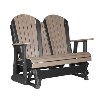 Amish Orchard 4" Adirondack Poly Glider in Weatherwood and Black, , large