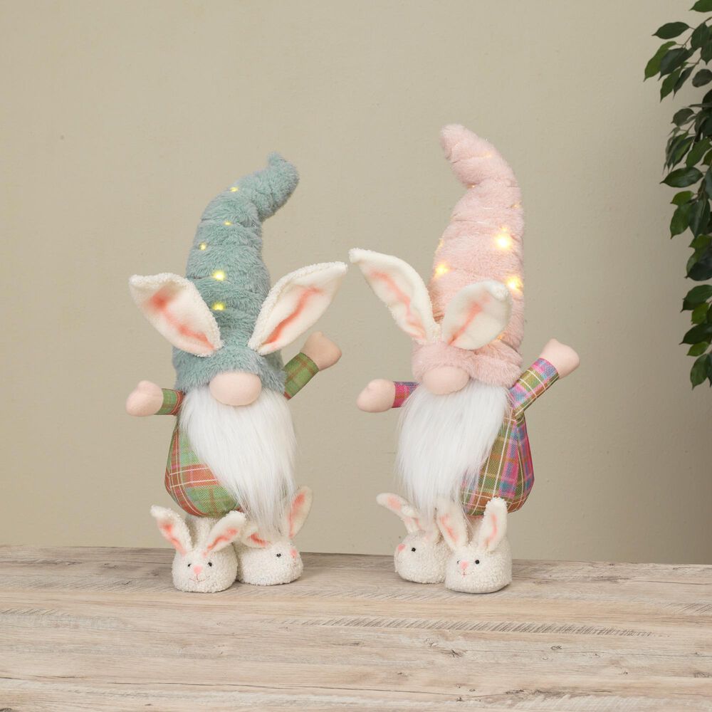 The Gerson Company 17" Standing Easter Bunny in Multicolor (Set of 2), , large