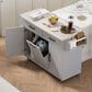 HOMLUX 51" Kitchen Island with Trash Can Storage Cabinet in Grey, , large
