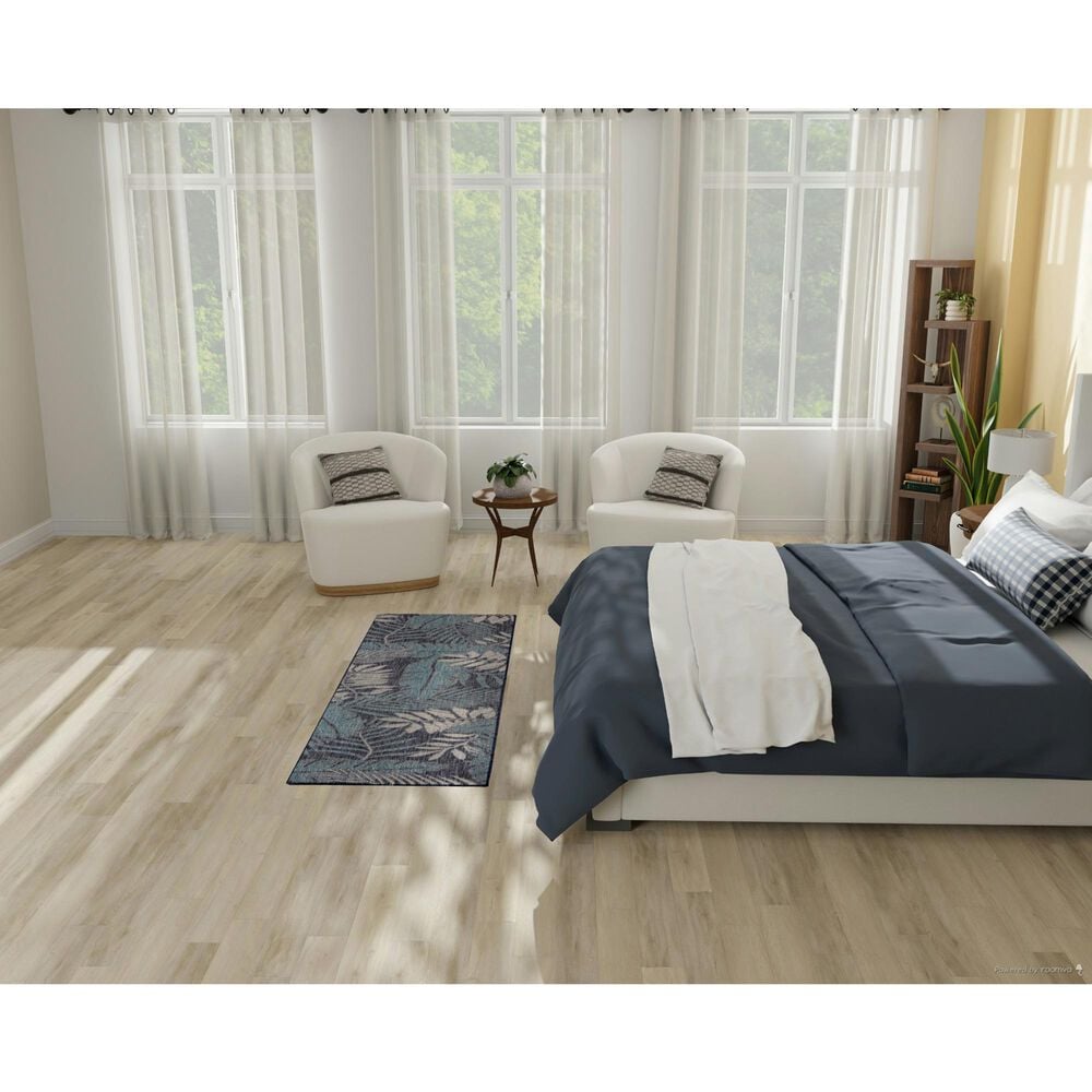 Nourison Garden Oasis GOA02 Navy 2&#39; x 6&#39; Indoor/Outdoor Runner, , large