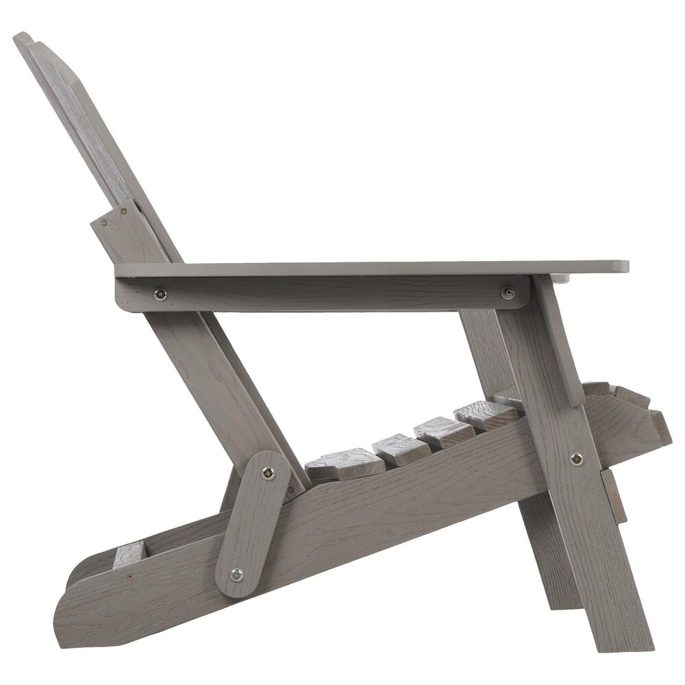 Hearth and Haven Outdoor Folding Adirondack Chair with Seat Board in Gray, , large
