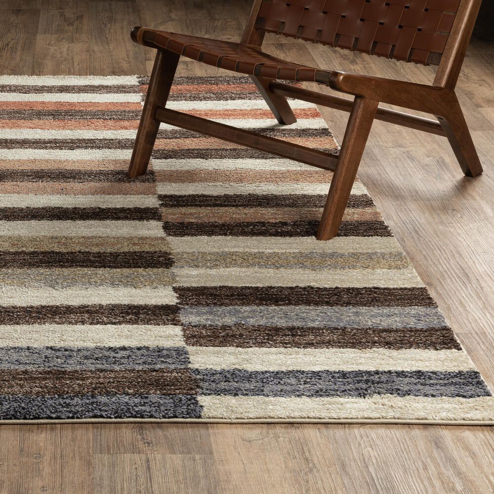 ROW by Oriental Weavers Gemma Brown, Rust and Beige 5'3" x 7' Area Rug, , large