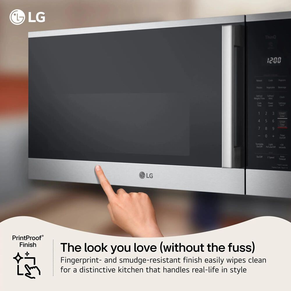 LG 2 Cu. Ft. Over-The-Range Microwave Oven in PrintProof Stainless Steel, , large