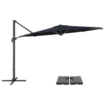 CorLiving 11.5" Black Cantilever Umbrella with Dark Grey Base, , large