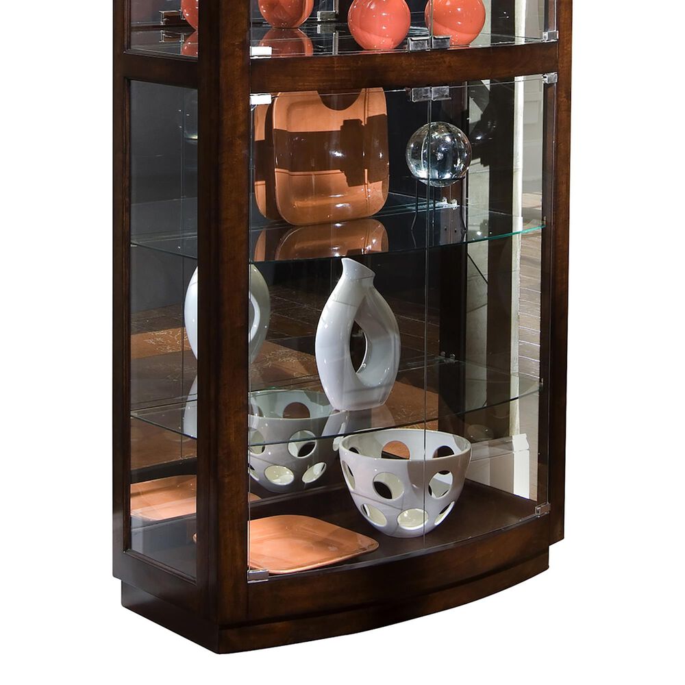Chapel Hill 80&quot; Curio Cabinet in Mahogany Brown, , large