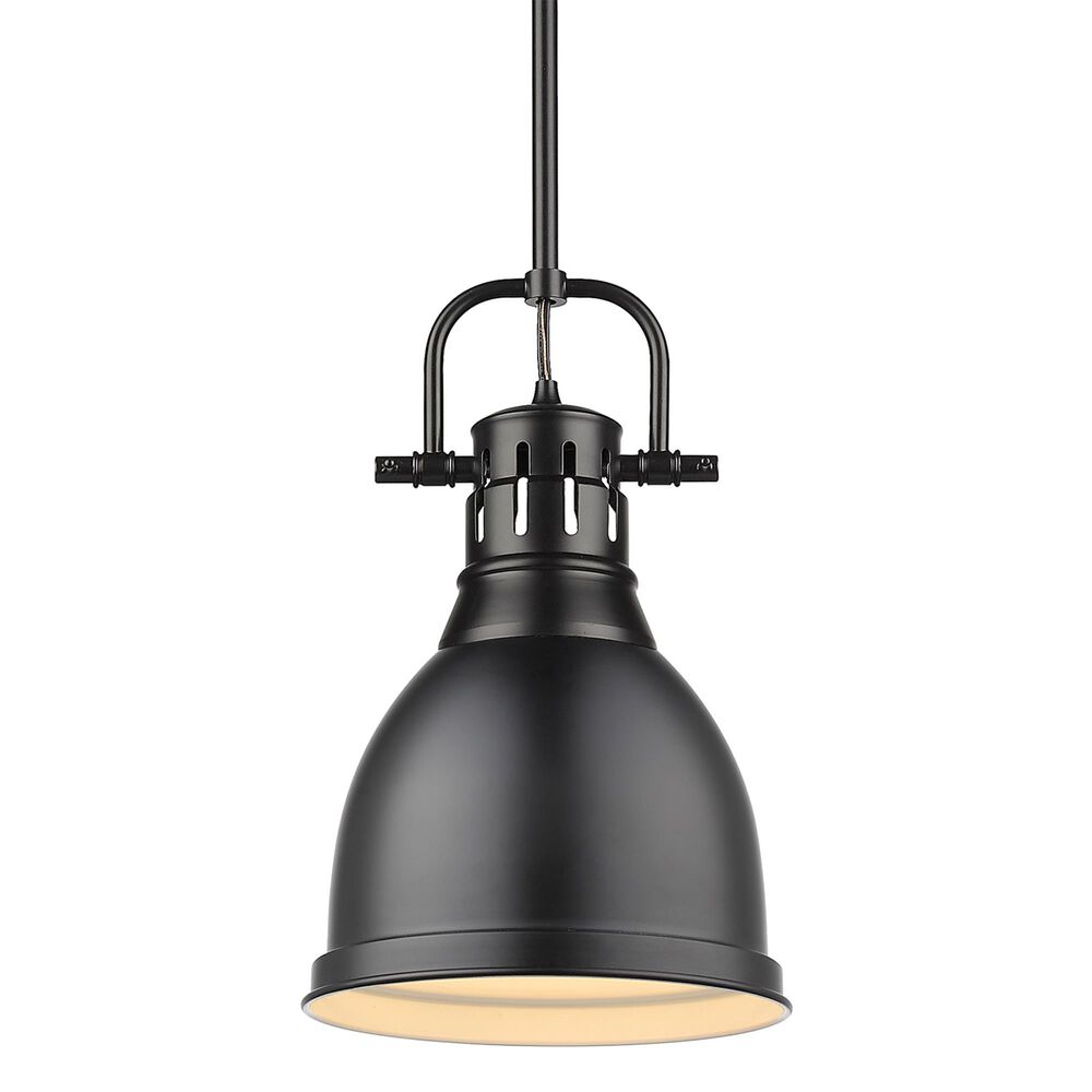 Golden Lighting Duncan Small Pendant with Rod in Matte Black, , large