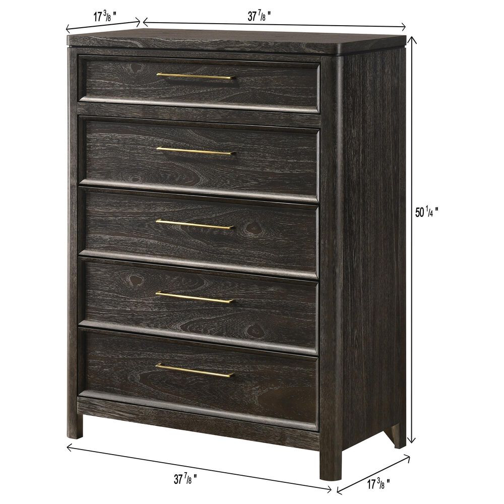 Crown Mark Ethel 5-Drawer Chest in Brown, , large