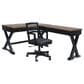 Ashley Wildenauer 3-Piece L-Shape Desk with Chair Set in Brown and Black, , large